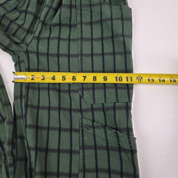 BDG Cargo Pants Womens Small Green Plaid Windowpane Wide Leg Elastic Waist - Picture 7 of 13